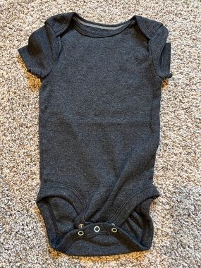 cloud island Charcoal Short-Sleeve Baby One-Piece